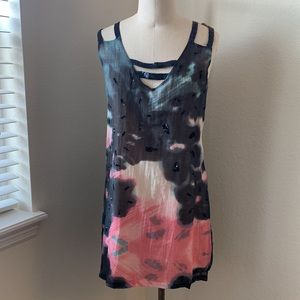 Custo Line Custo Barcelona silk/cotton shift dress sz S quirky eclectic unique